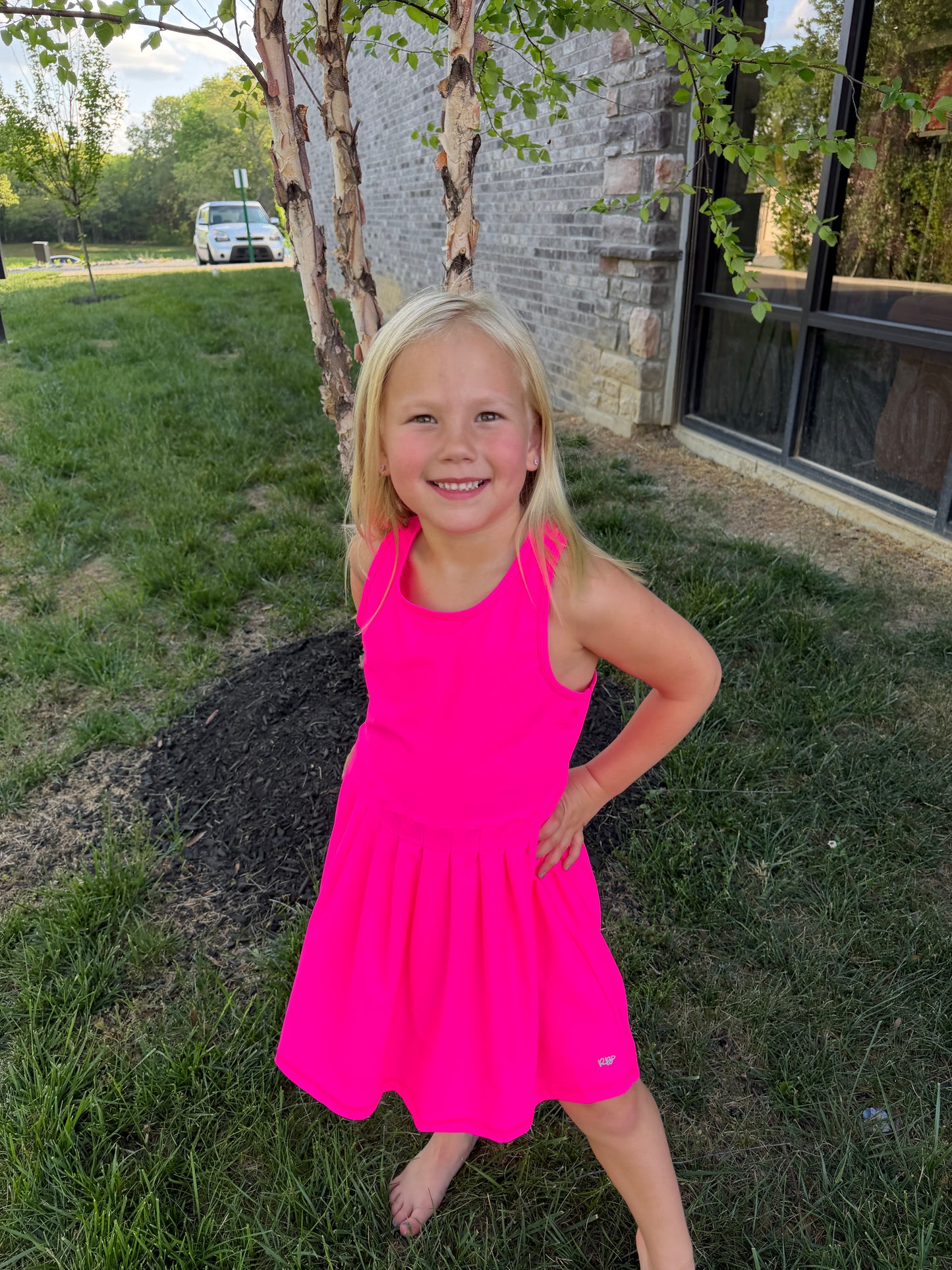Girl's Vivid Magenta Dress
