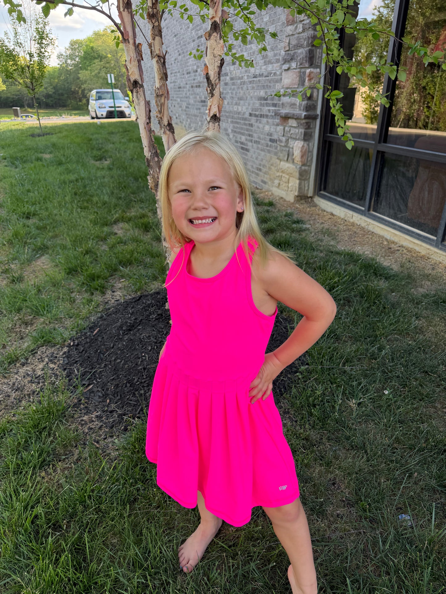 Girl's Vivid Magenta Dress