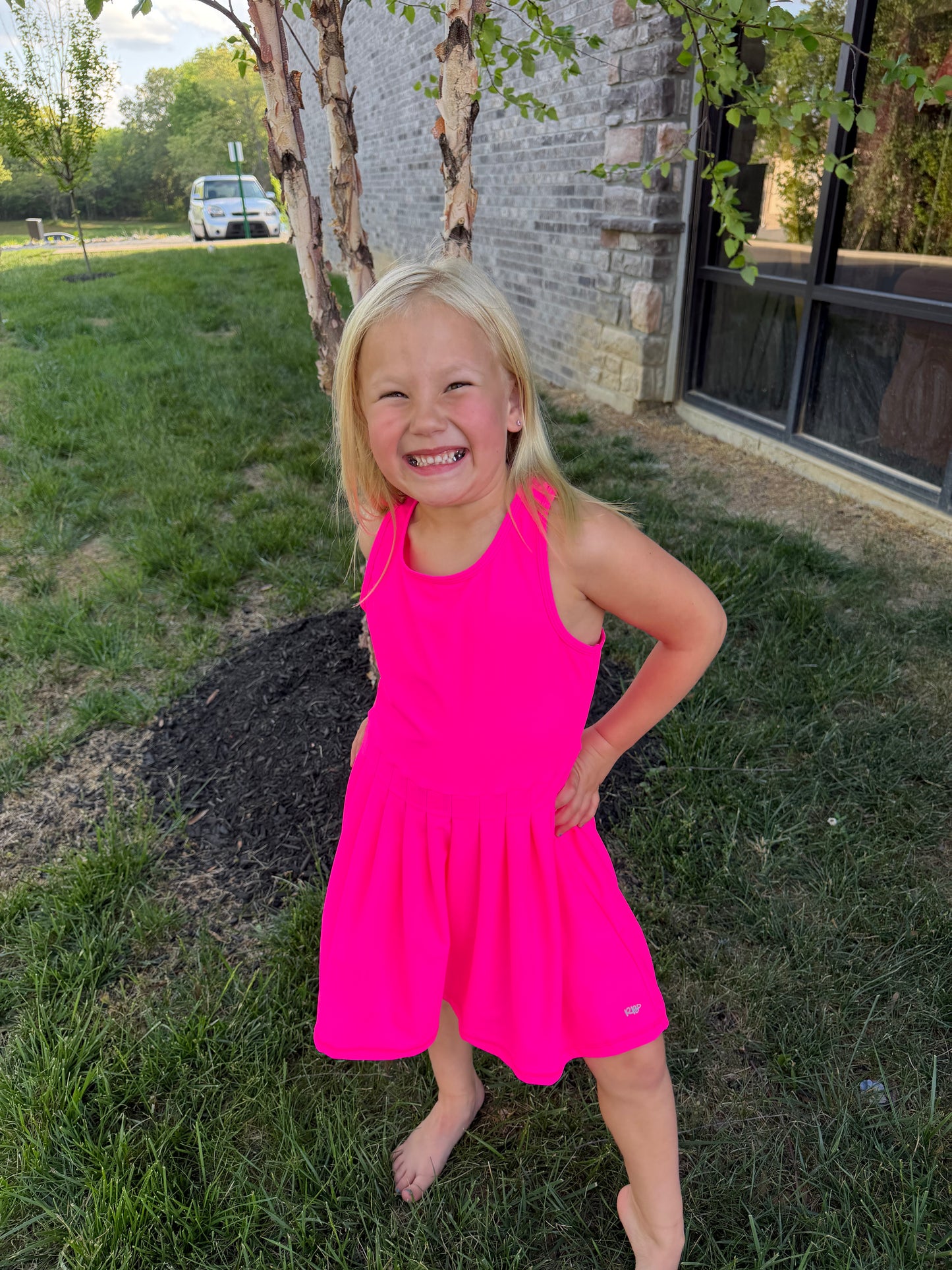 Girl's Vivid Magenta Dress