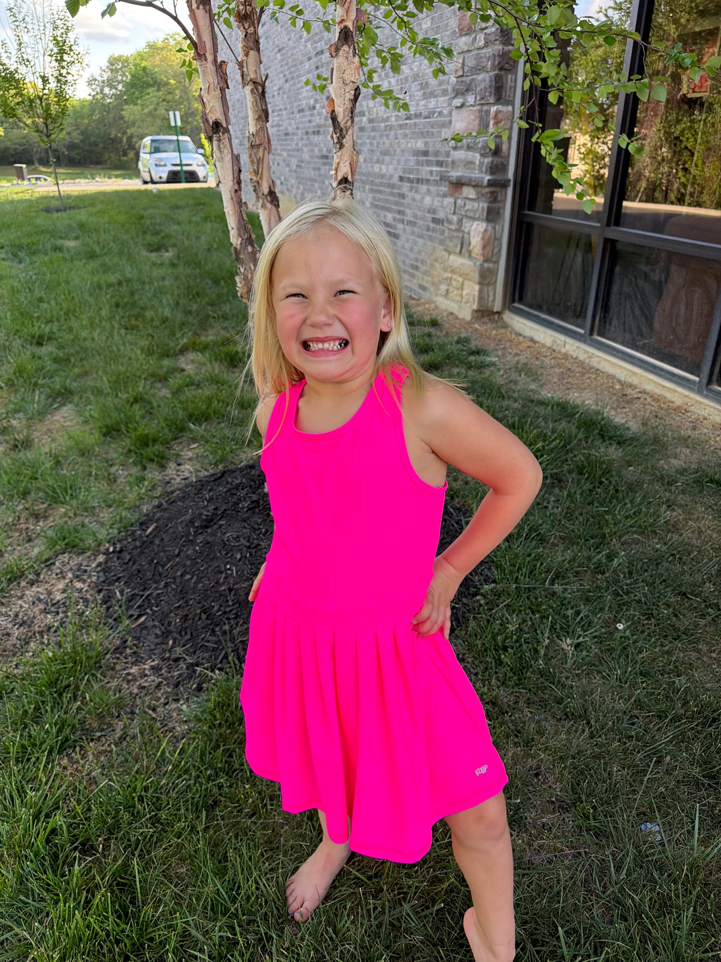 Girl's Vivid Magenta Dress