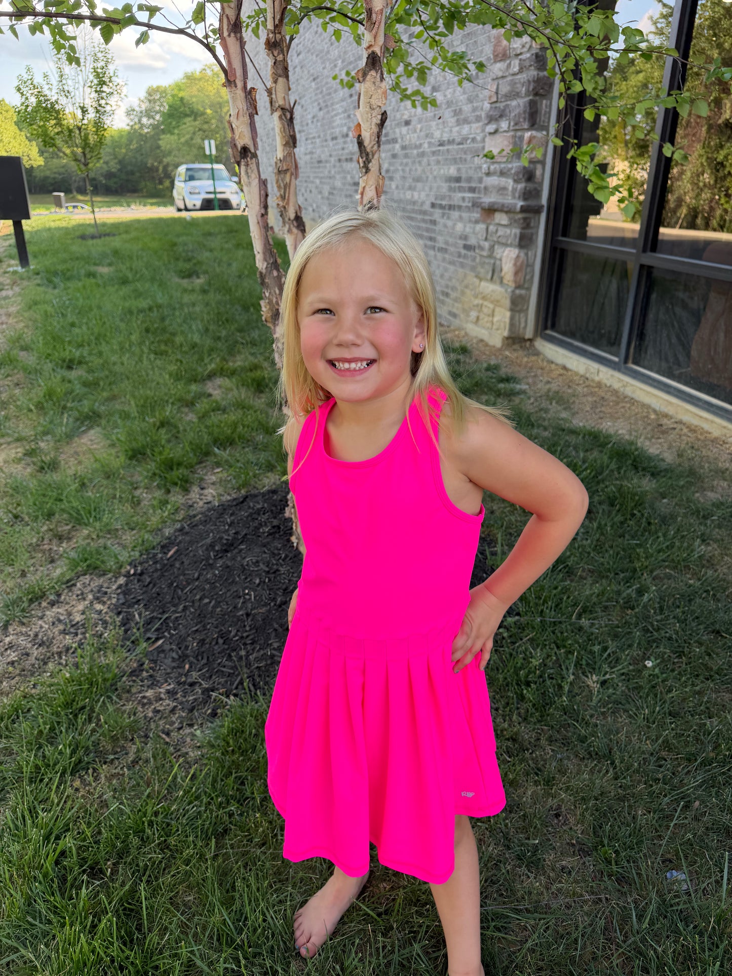 Girl's Vivid Magenta Dress