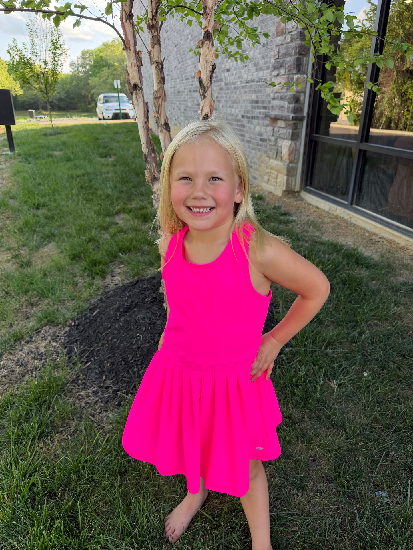 Girl's Vivid Magenta Dress