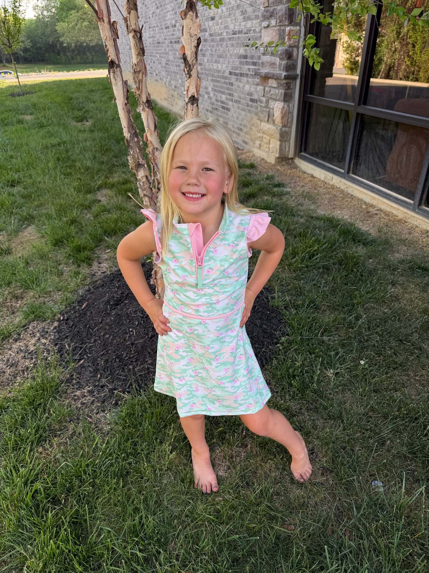 Sage Blossom Camo Dress