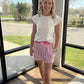 Pink Seersucker Shorts