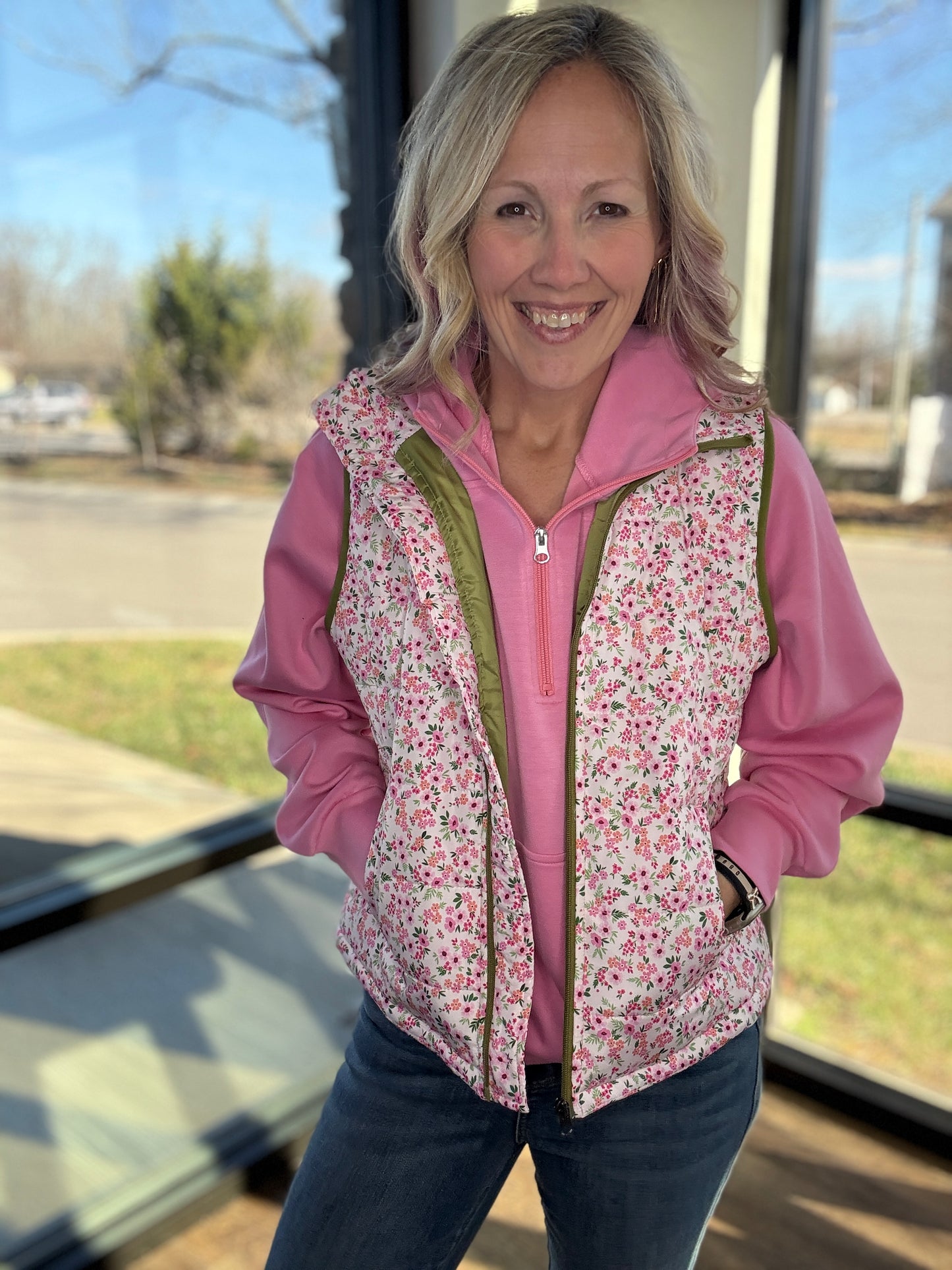 ❄️Bloomy Floral Puffer Vest