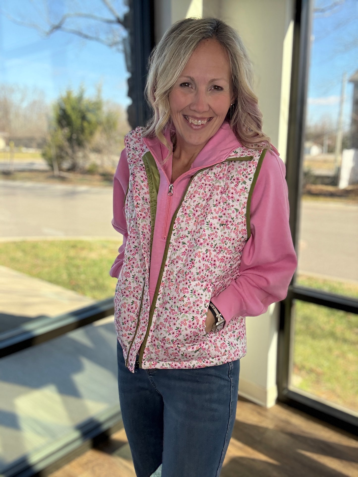 ❄️Bloomy Floral Puffer Vest