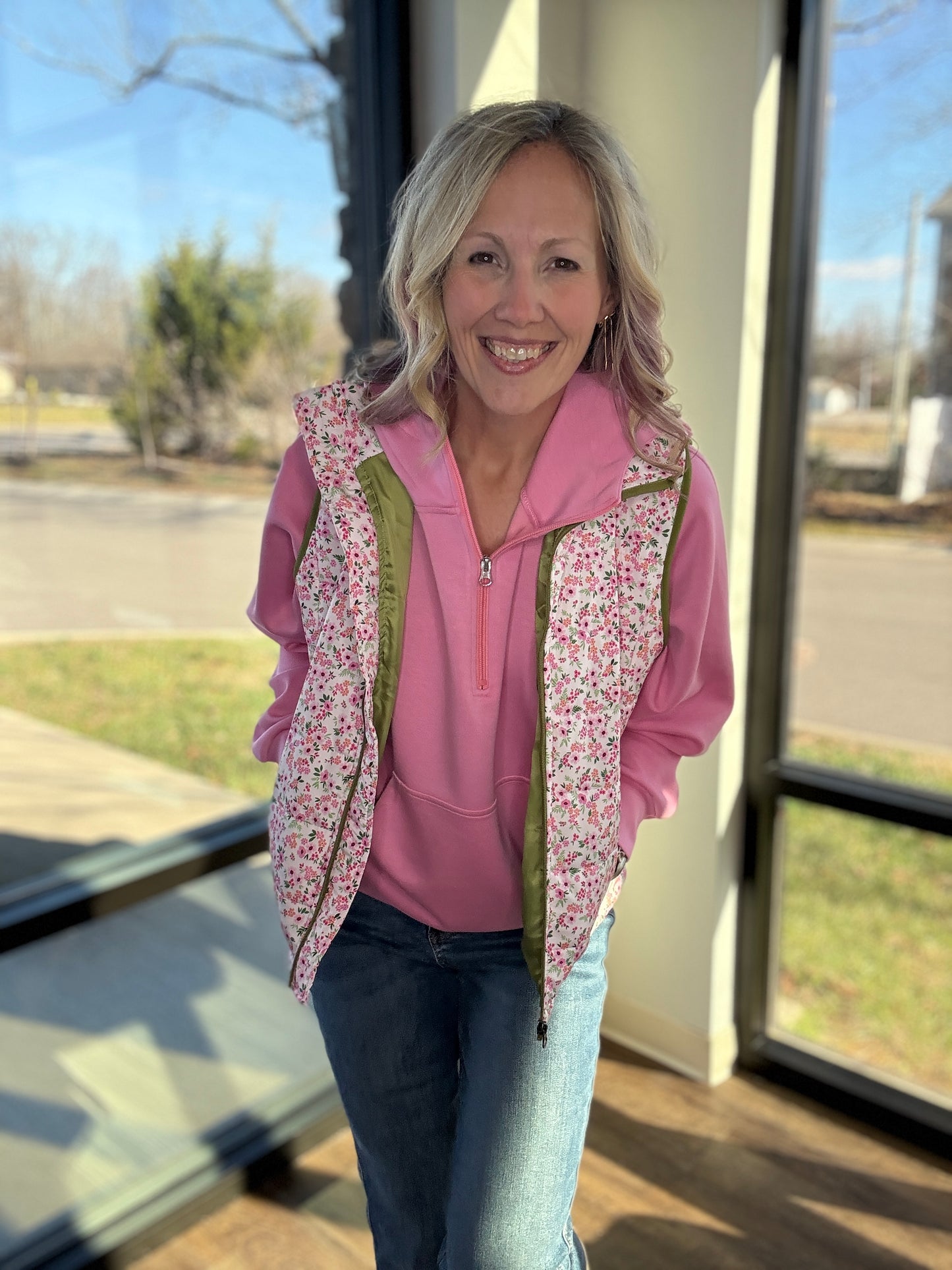 ❄️Bloomy Floral Puffer Vest