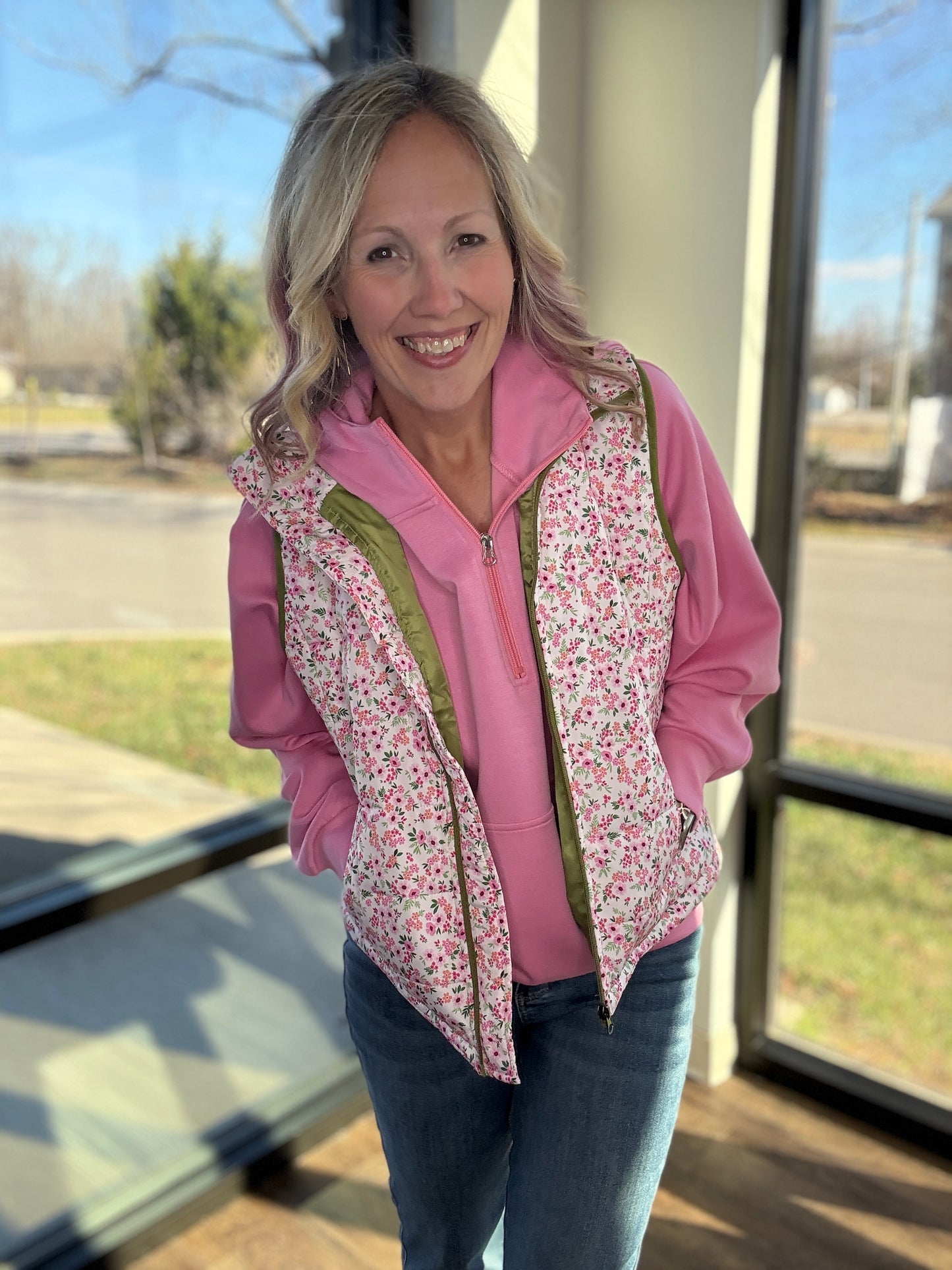 ❄️Bloomy Floral Puffer Vest