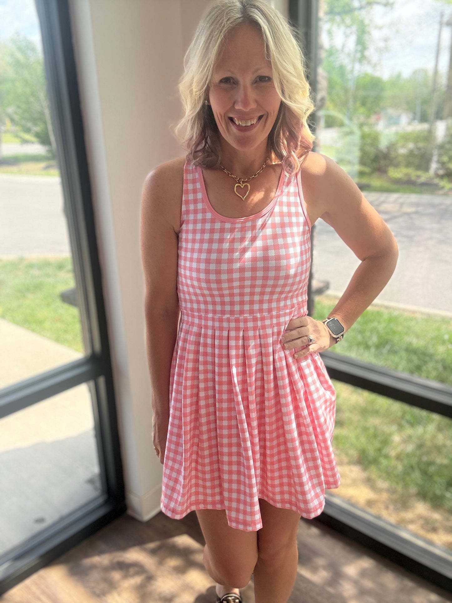 Bubblegum Gingham Active Dress
