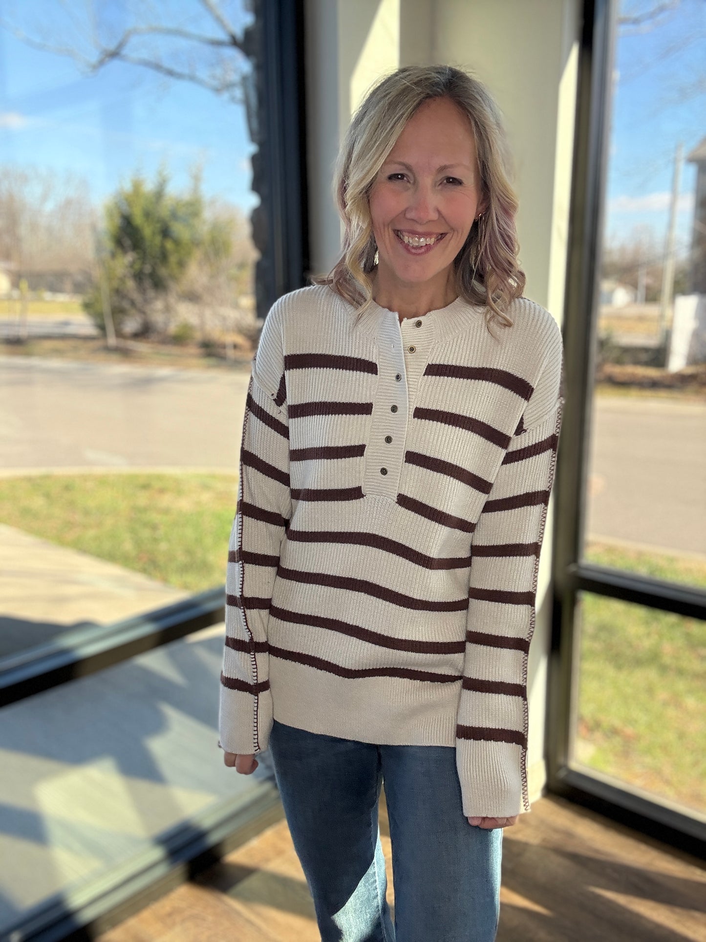 Mocha Henley Sweater