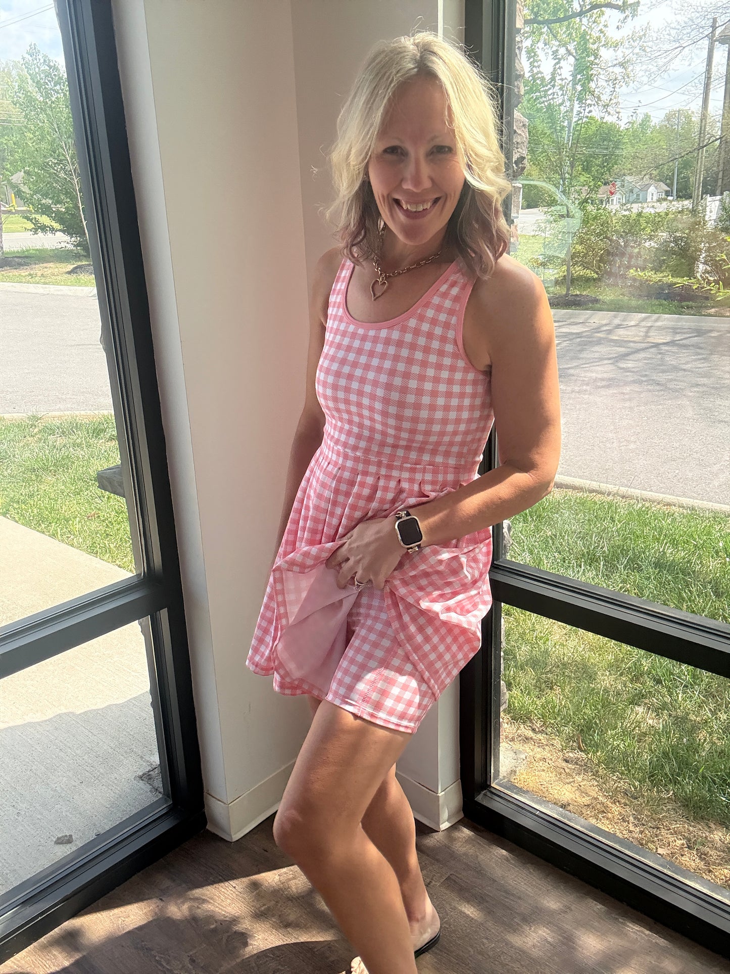 Bubblegum Gingham Active Dress