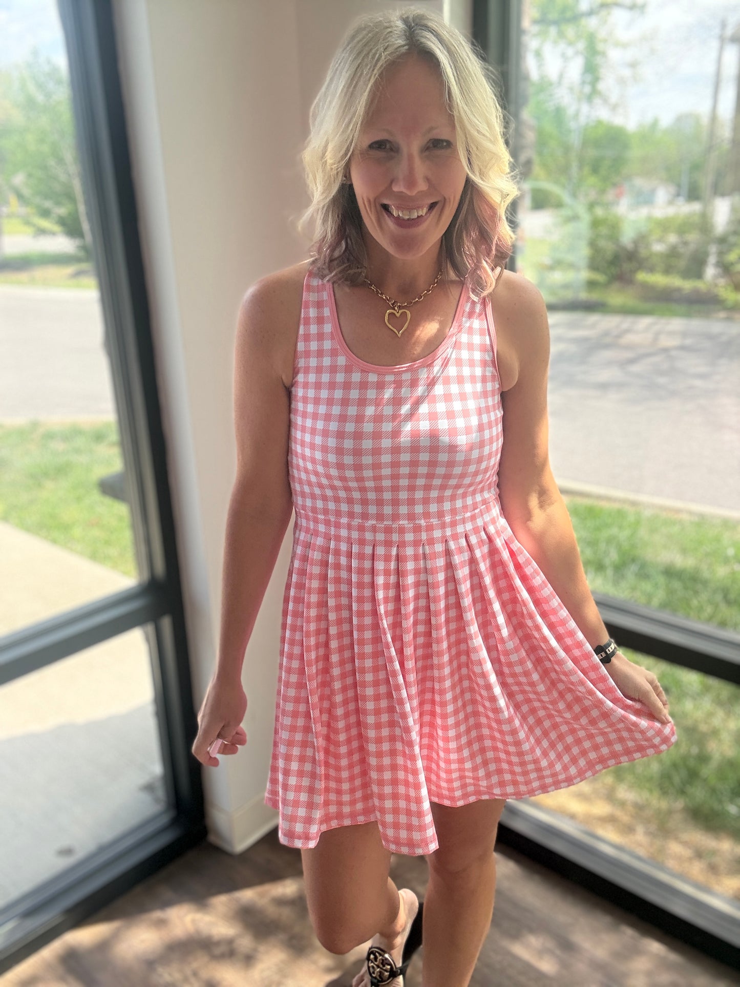 Bubblegum Gingham Active Dress