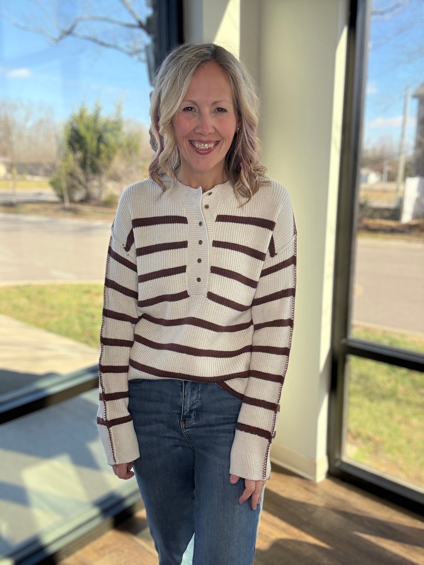 Mocha Henley Sweater