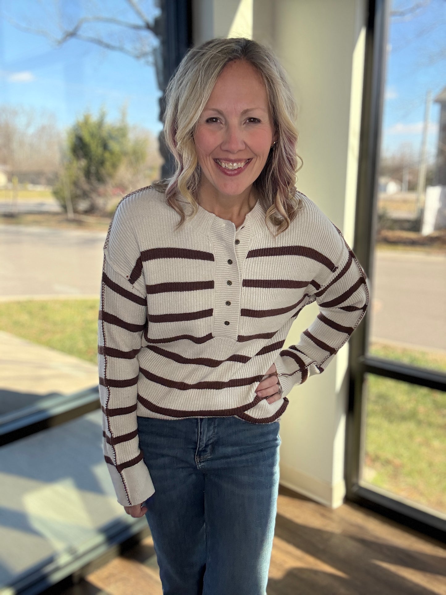 Mocha Henley Sweater