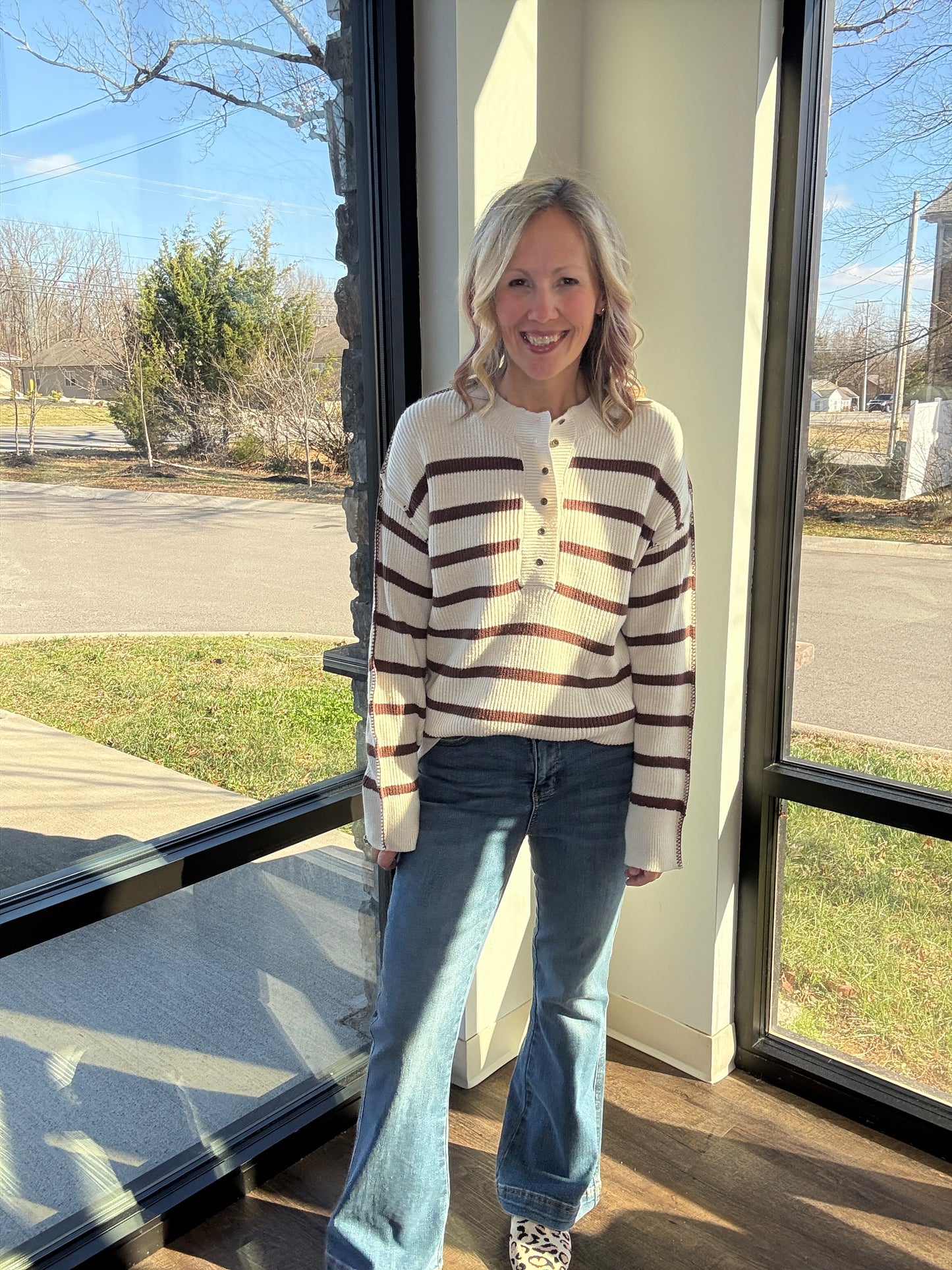 Mocha Henley Sweater