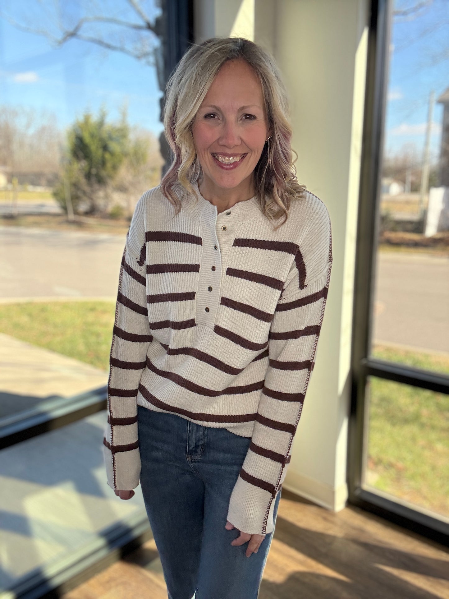 Mocha Henley Sweater