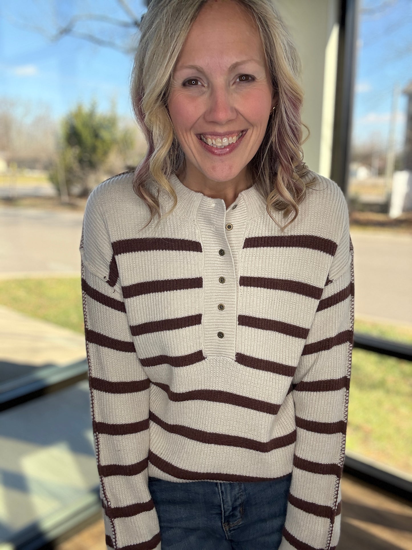 Mocha Henley Sweater