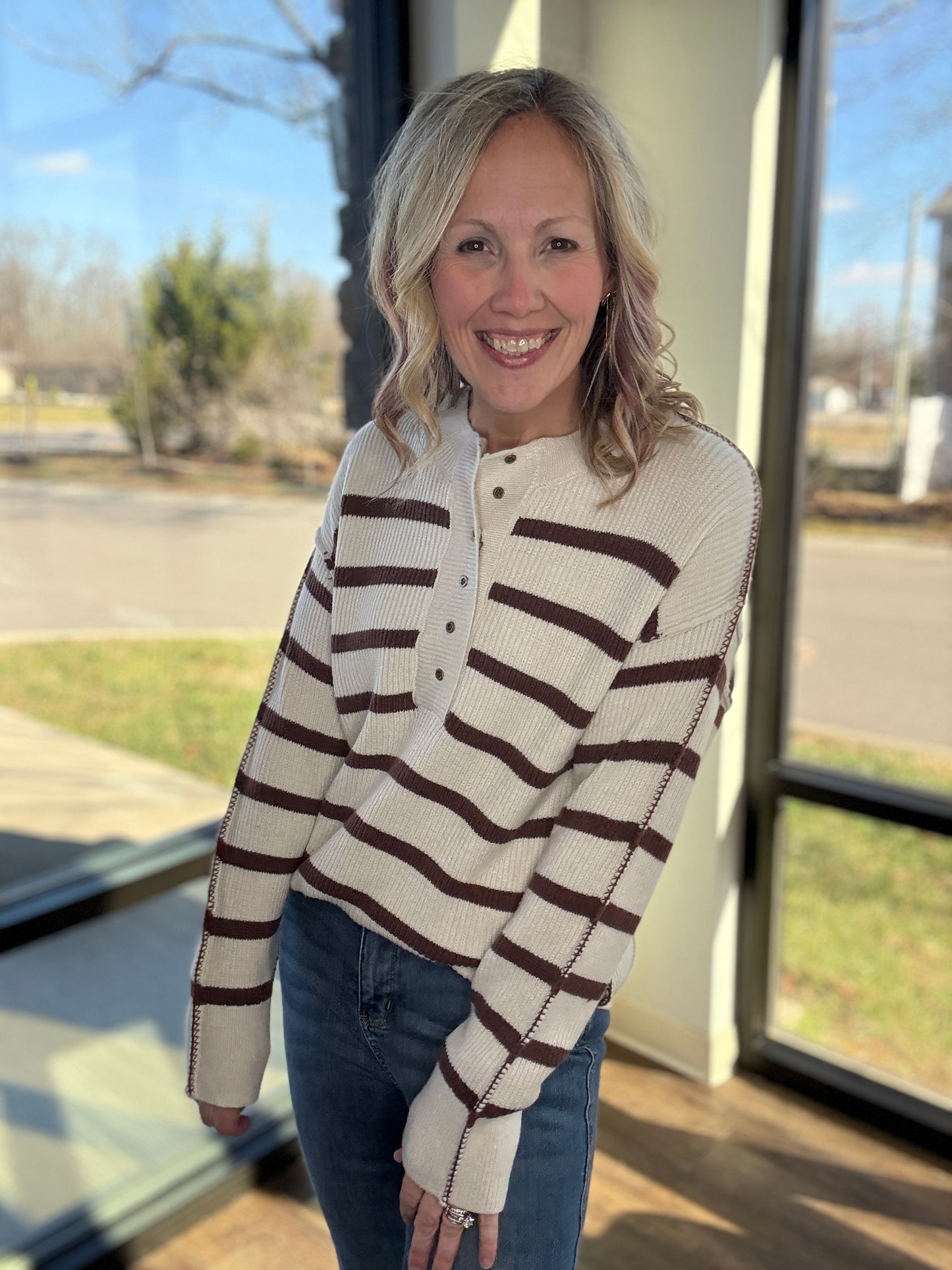 Mocha Henley Sweater