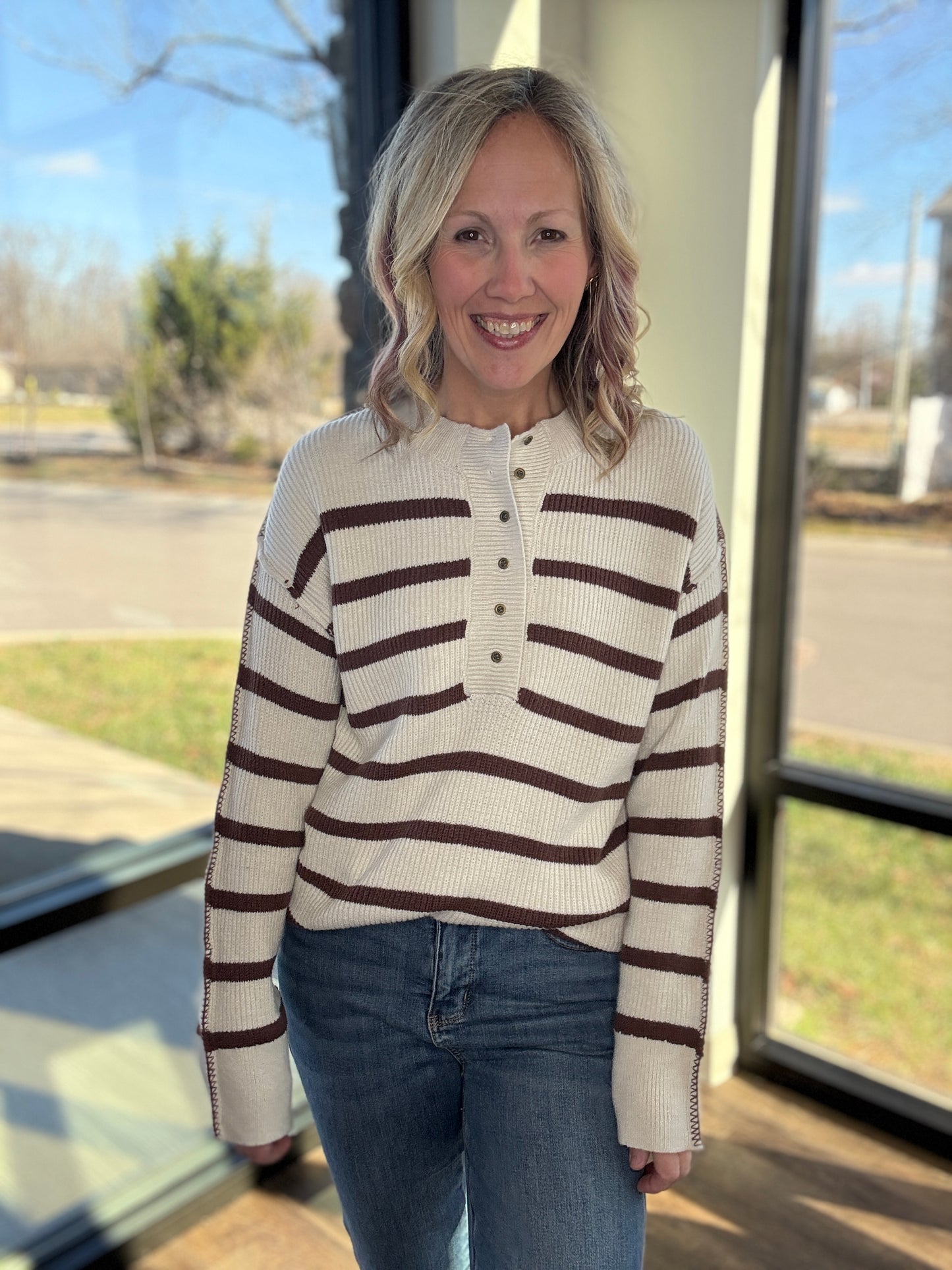 Mocha Henley Sweater