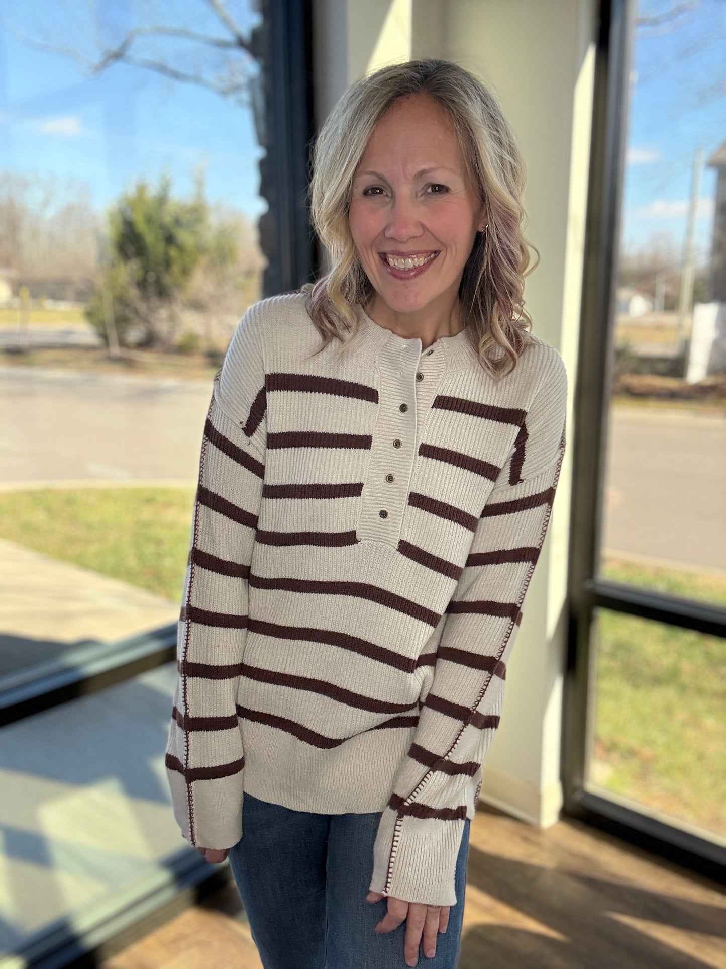 Mocha Henley Sweater