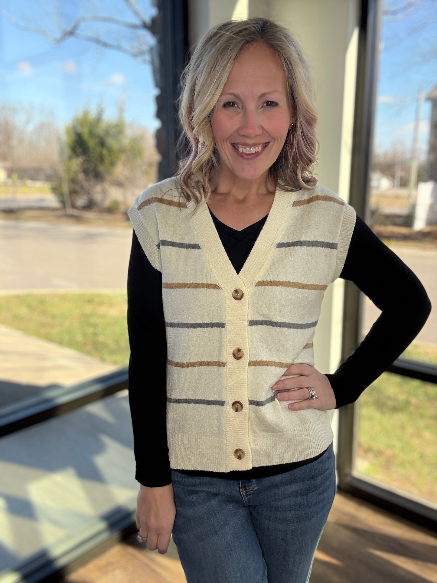 Frosted Horizon Sweater Vest