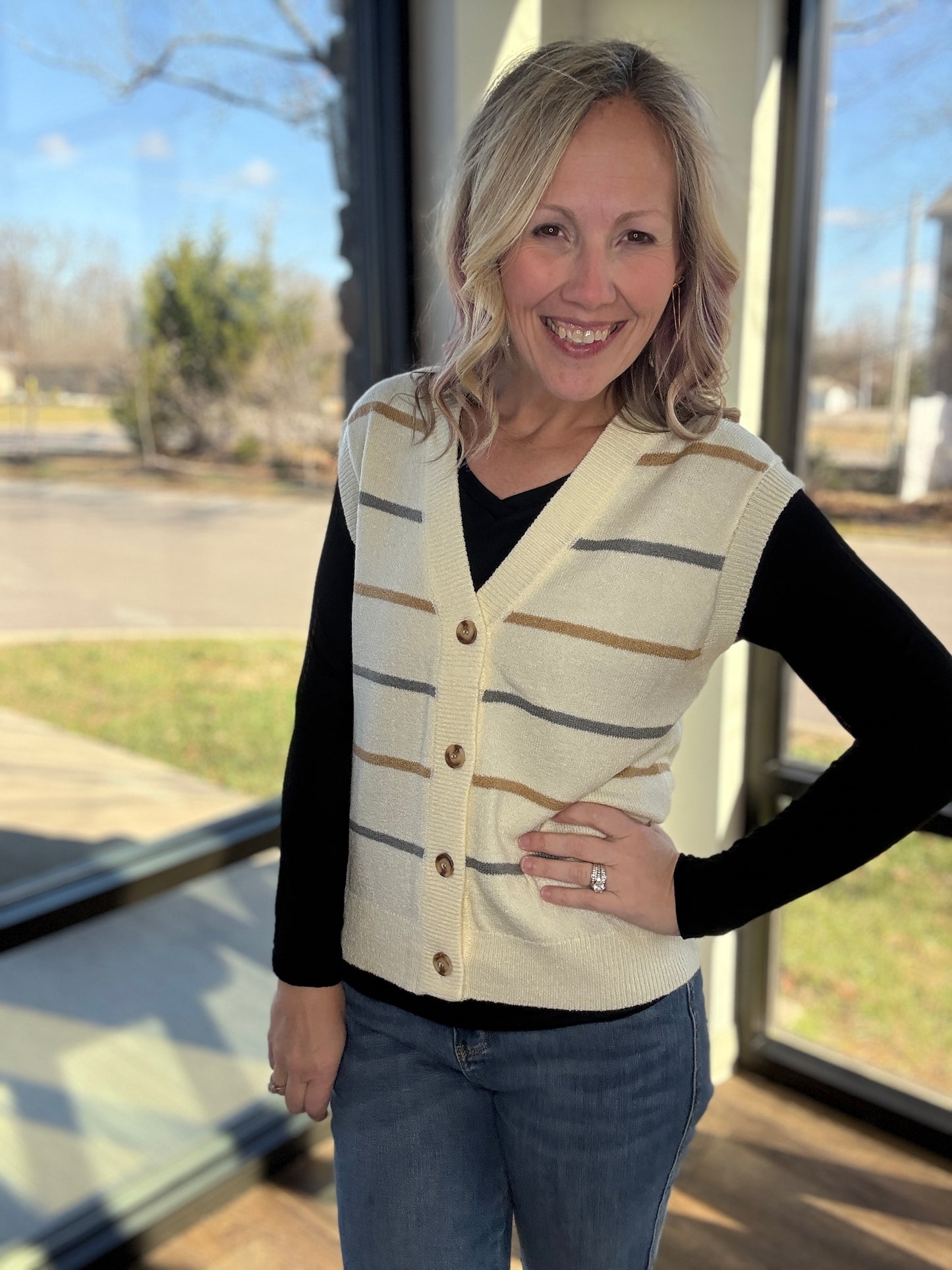 Frosted Horizon Sweater Vest