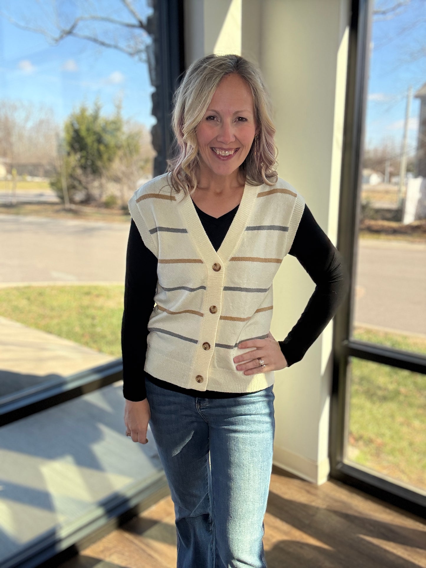 Frosted Horizon Sweater Vest