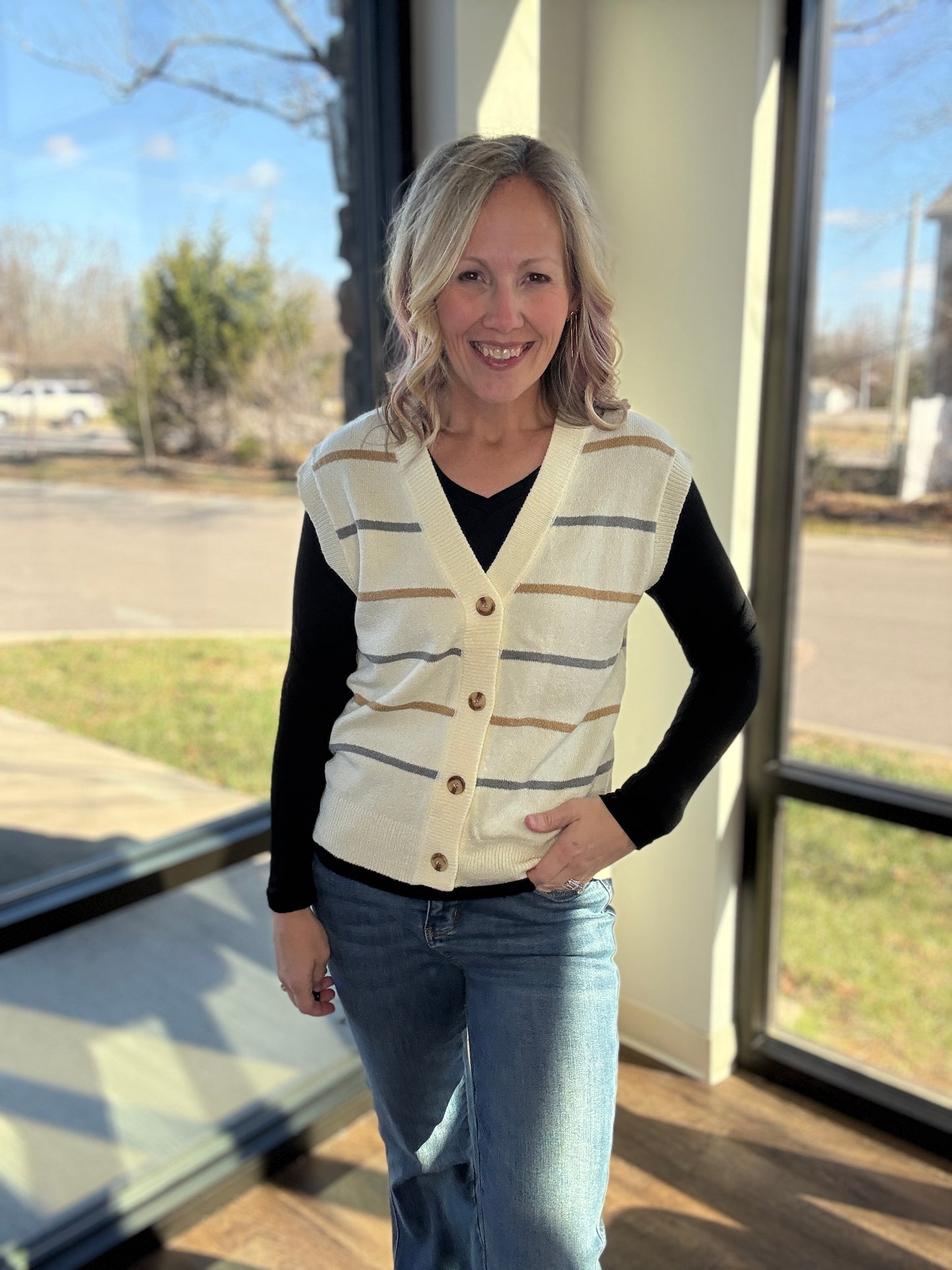 Frosted Horizon Sweater Vest