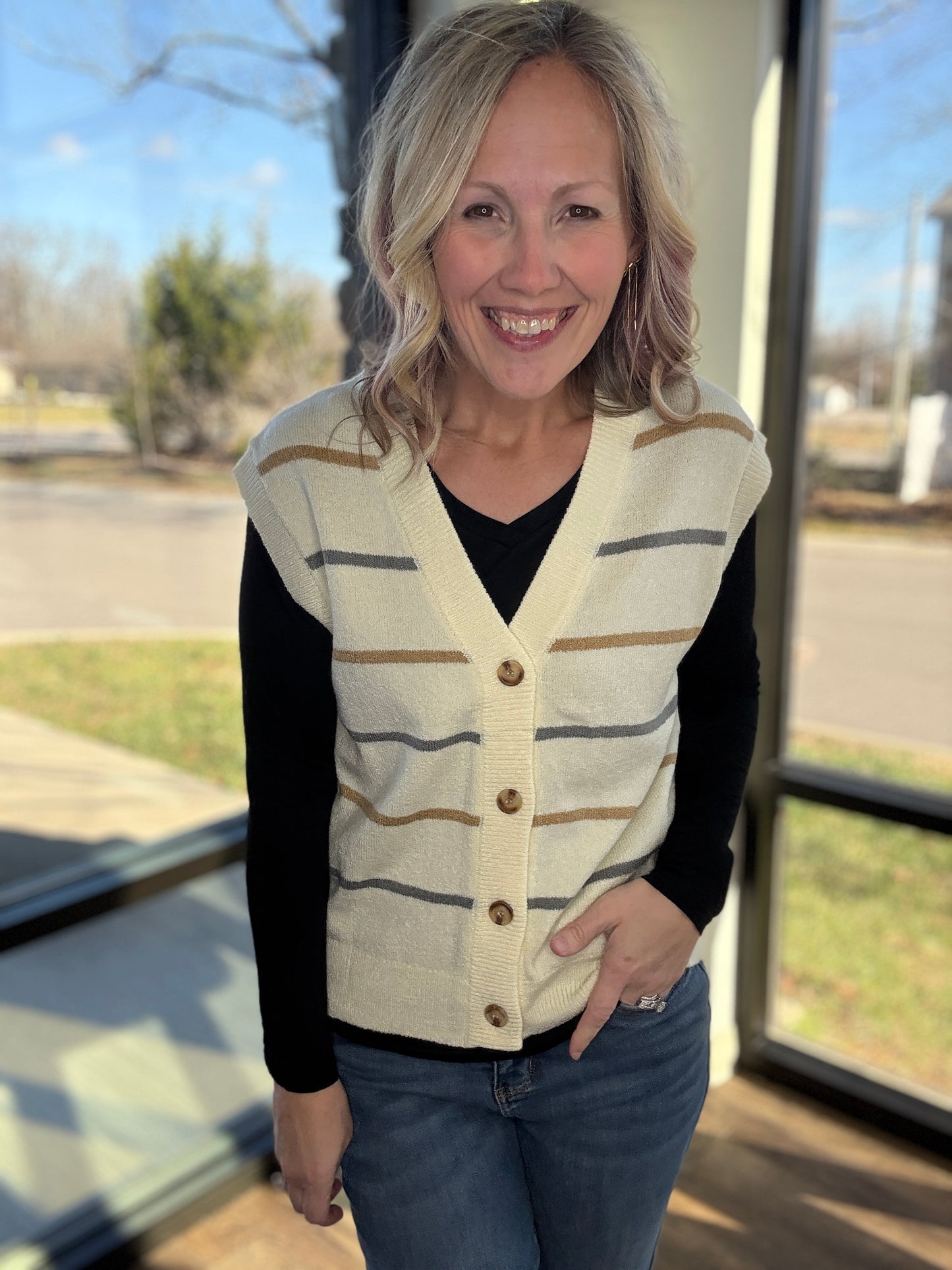 Frosted Horizon Sweater Vest