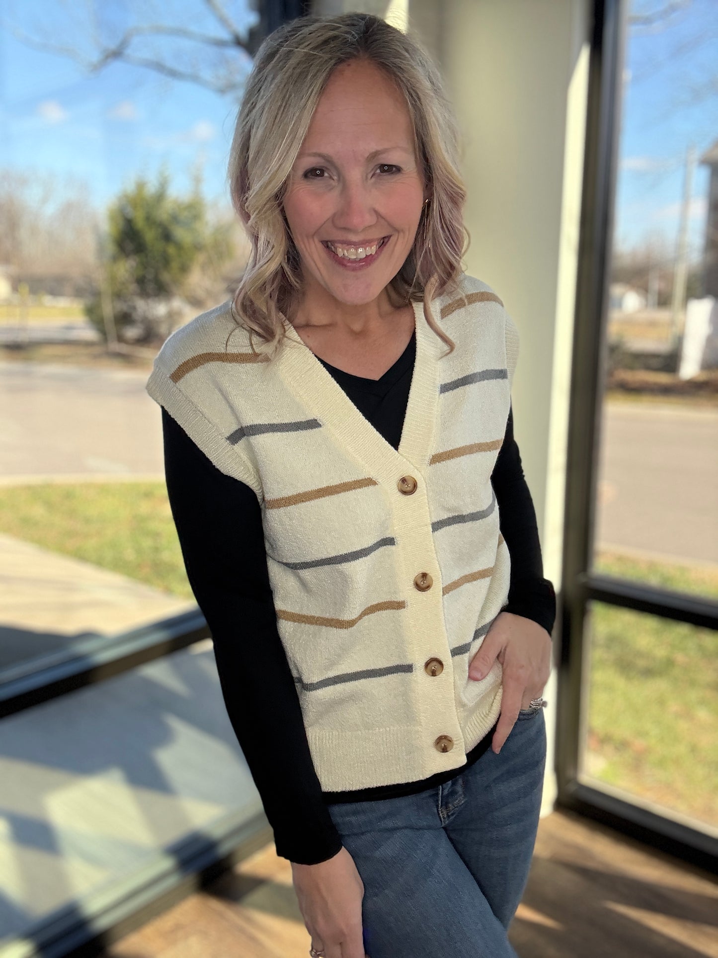 Frosted Horizon Sweater Vest