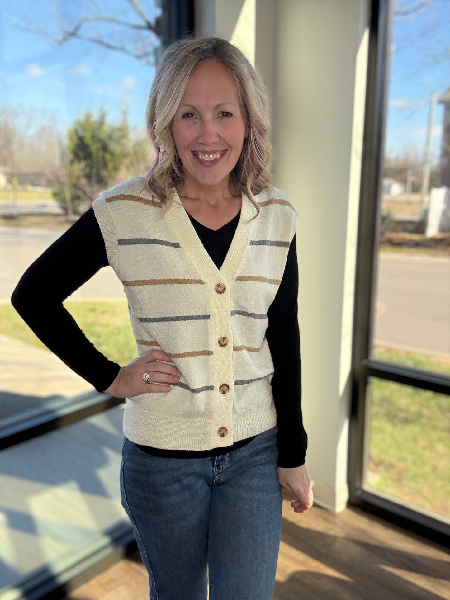Frosted Horizon Sweater Vest