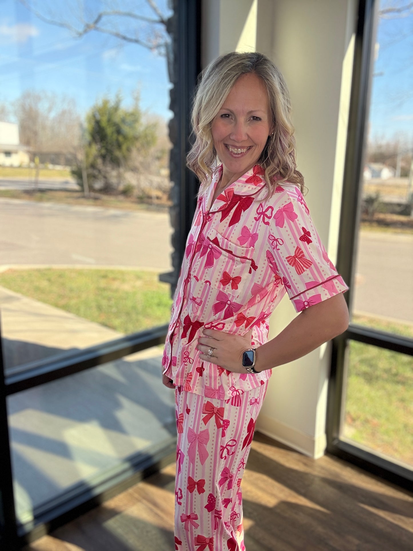 Bow Romance Ruffle PJ Set