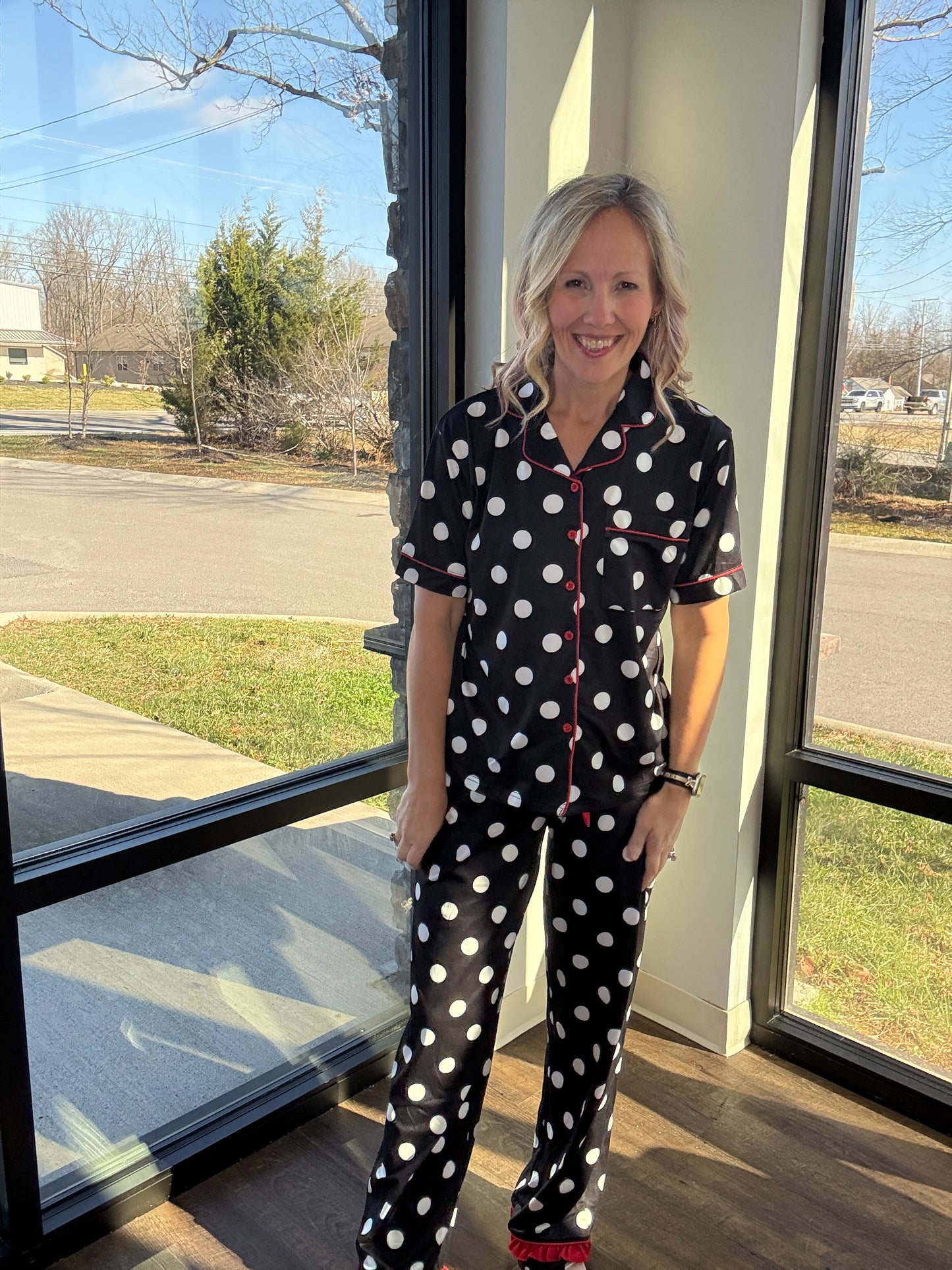 Dotty Darling Ruffle PJ Set