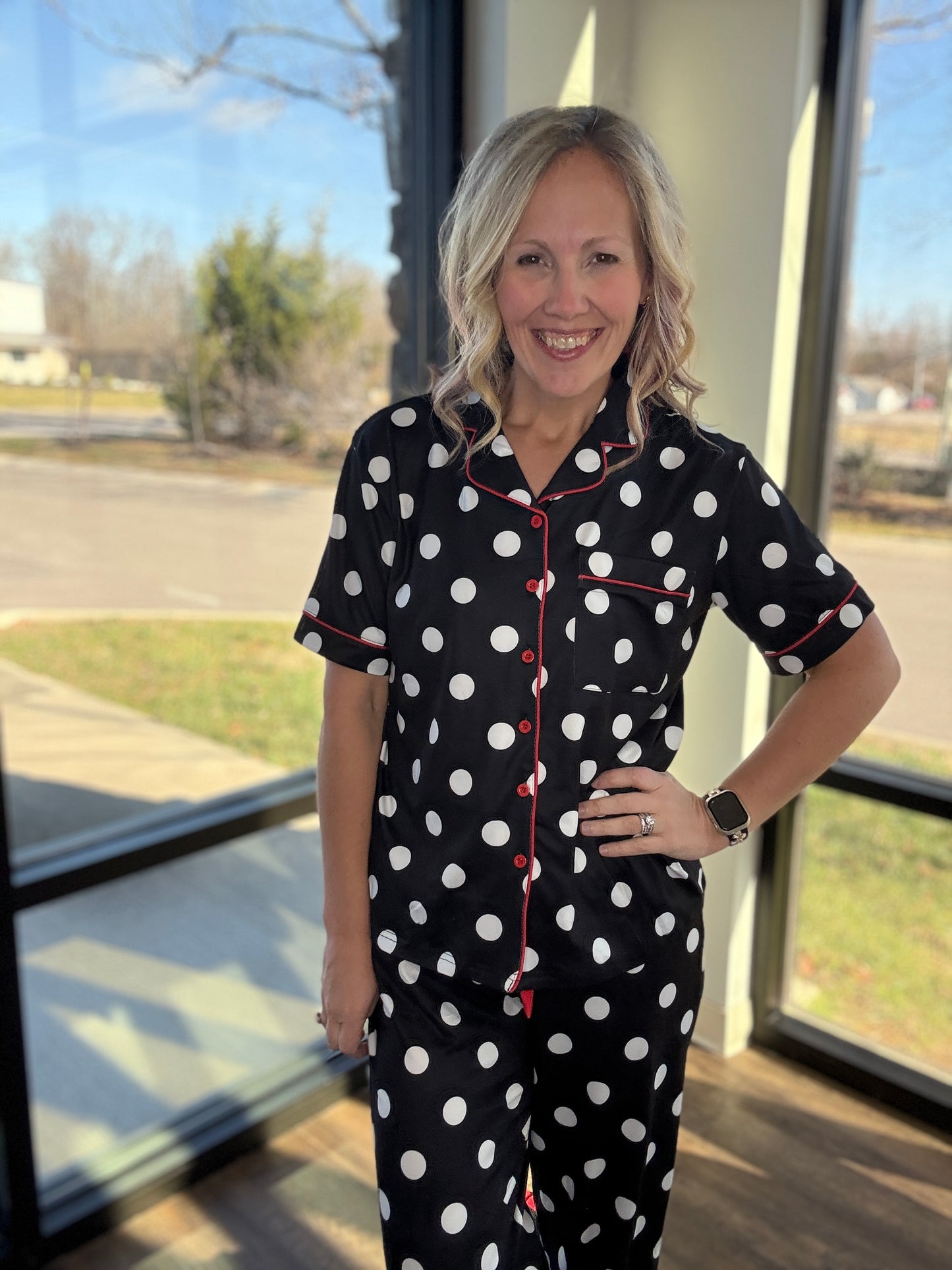 Dotty Darling Ruffle PJ Set