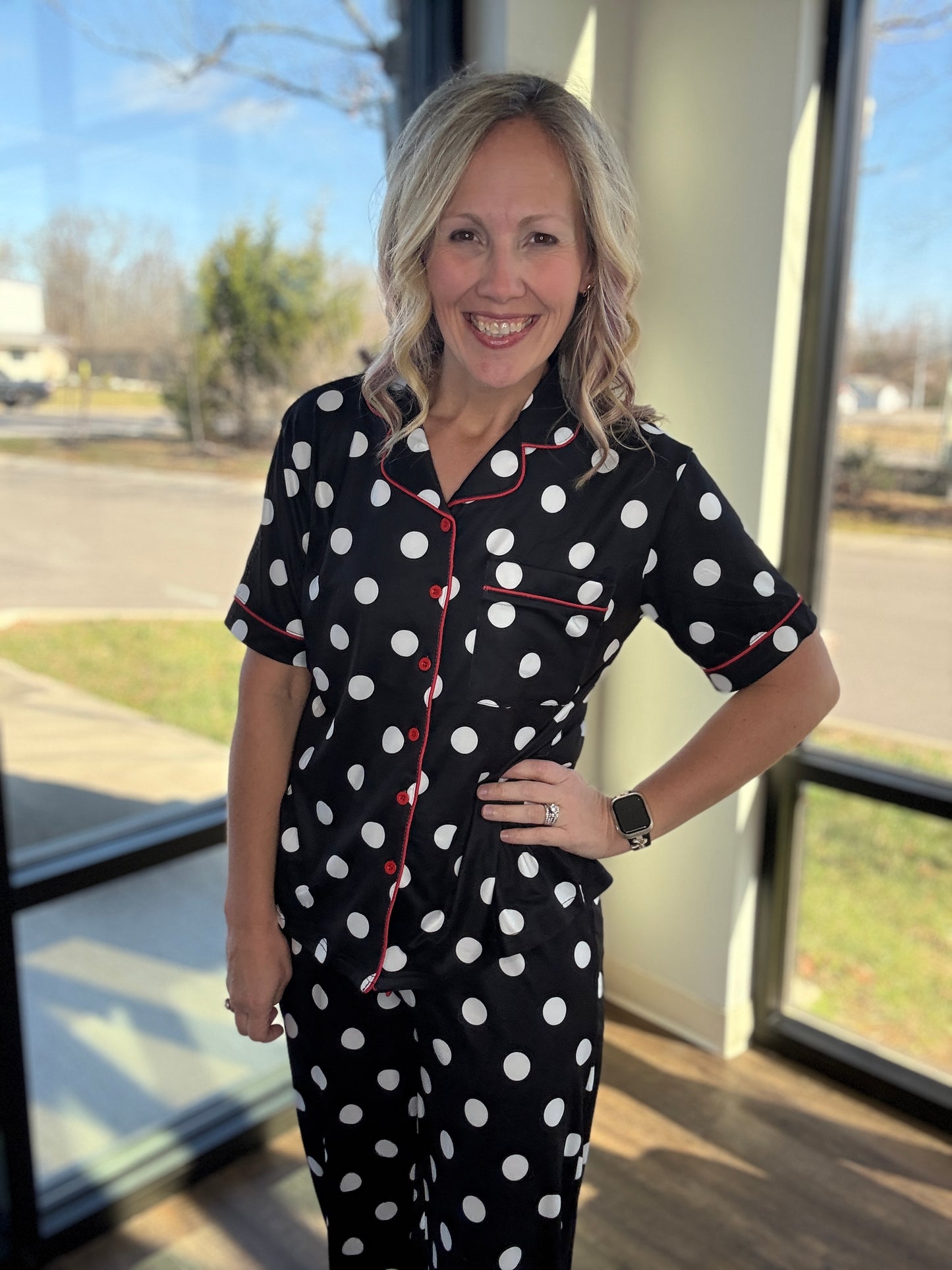 Dotty Darling Ruffle PJ Set
