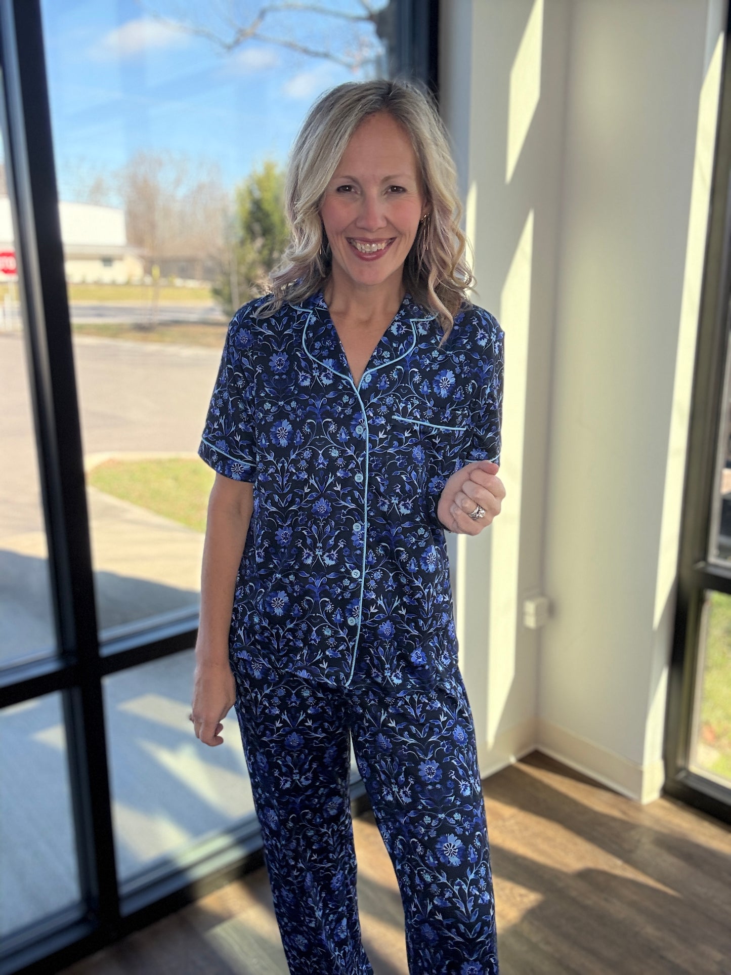 Moonlit Flora Ruffle PJ Set