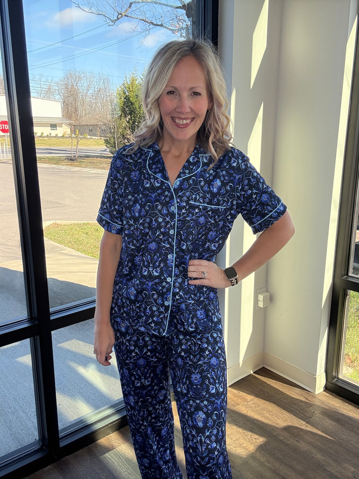 Moonlit Flora Ruffle PJ Set