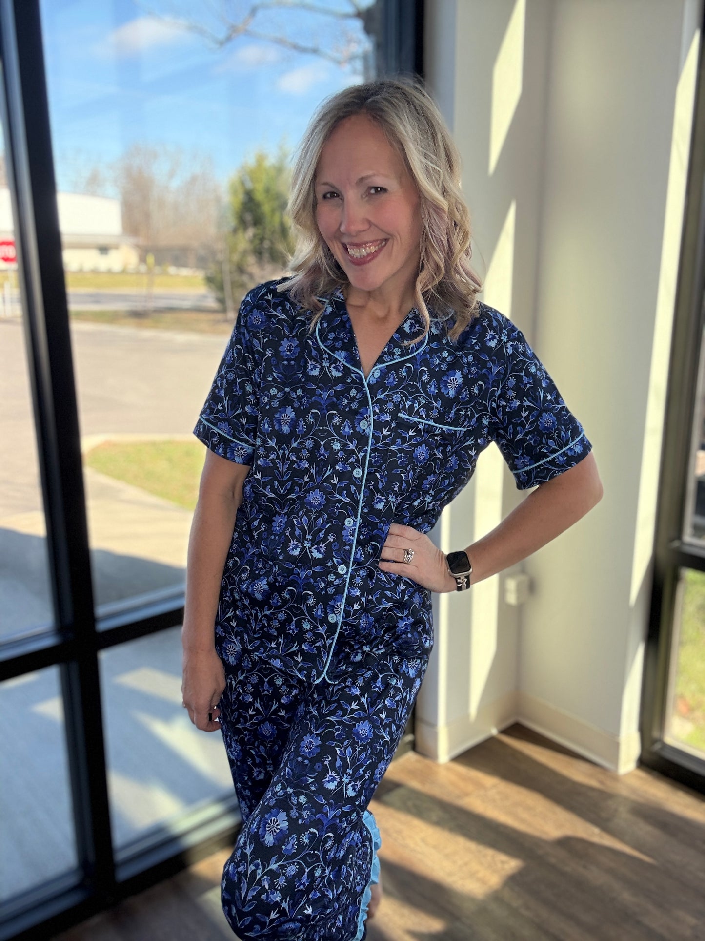 Moonlit Flora Ruffle PJ Set