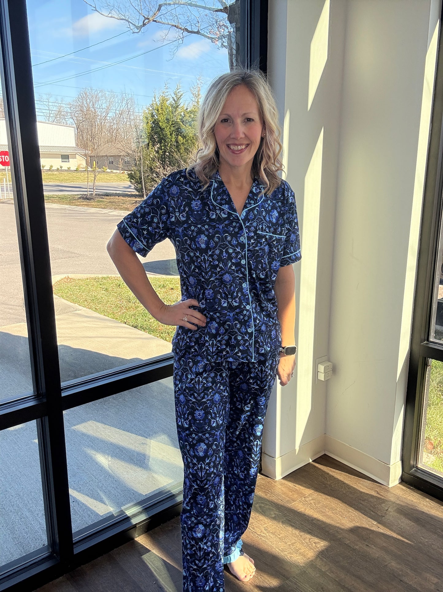 Moonlit Flora Ruffle PJ Set