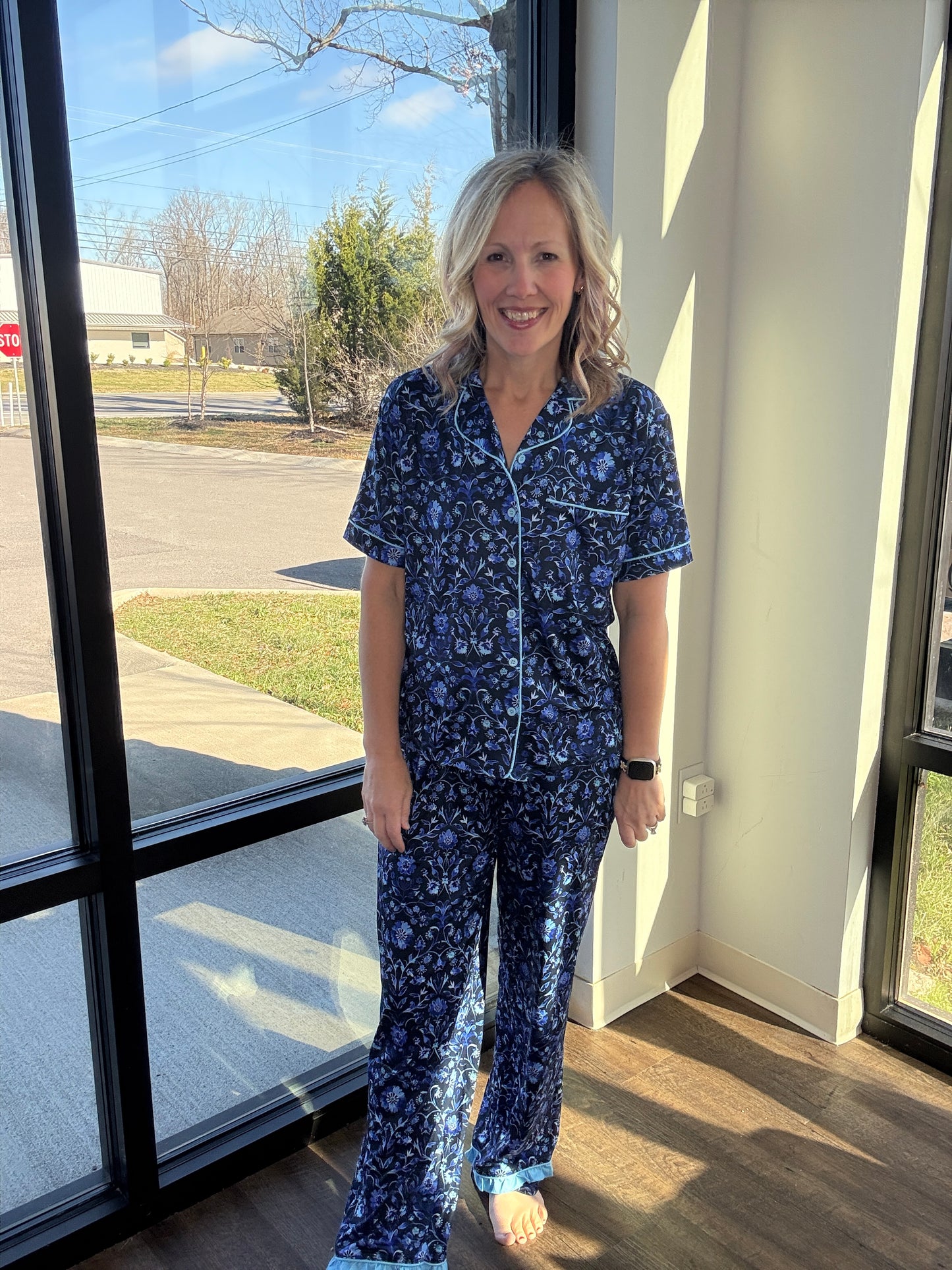 Moonlit Flora Ruffle PJ Set