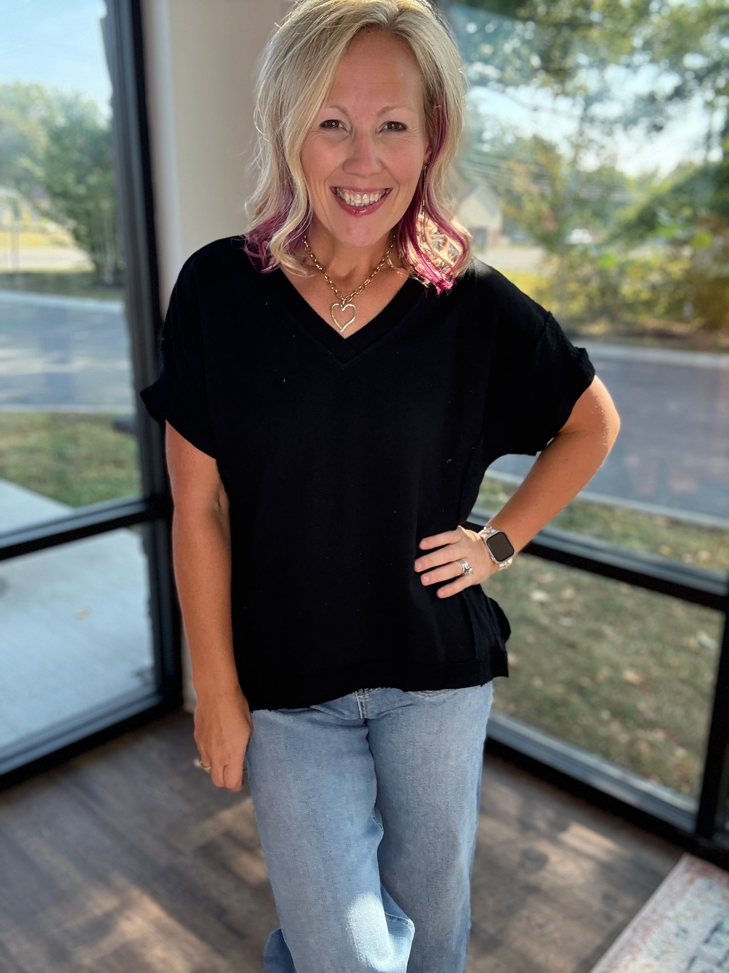 Easy Does it Top- Black