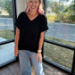 Easy Does it Top- Black