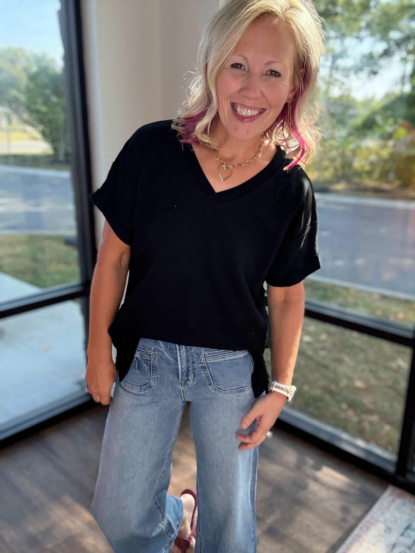 Easy Does it Top- Black