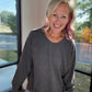 Charcoal Two-Tone Waffle Top