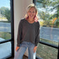 Charcoal Two-Tone Waffle Top