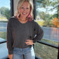 Charcoal Two-Tone Waffle Top