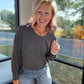 Charcoal Two-Tone Waffle Top