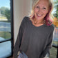Charcoal Two-Tone Waffle Top