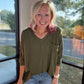 Fall Favorite Pocket Tee- Olive