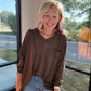 Fall Favorite Pocket Tee- Chocolate